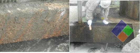 惠炼曝气池(生化池)混凝土壁防腐防渗实验也已完成